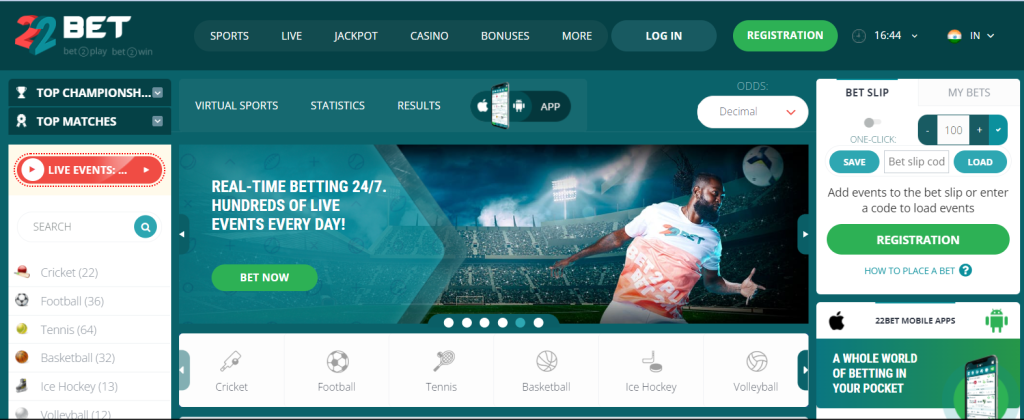 22bet instant withdrawal betting app