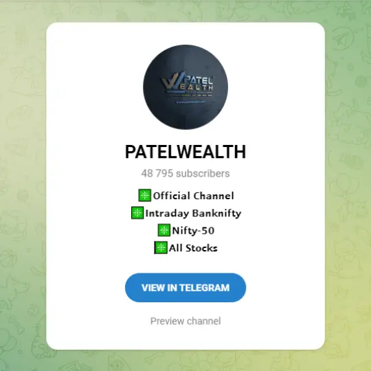 Patelwealth SEBI Registered Telegram channels