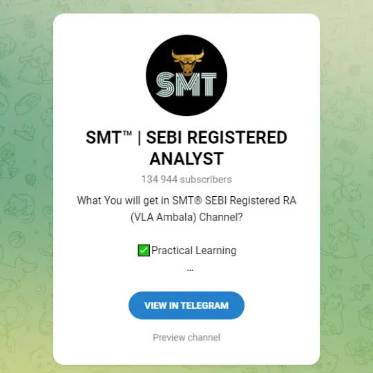 SMT SEBI Registered Telegram channels