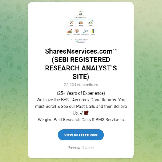 SharesNservices SEBI Registered Telegram channels