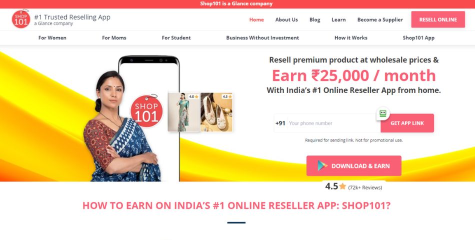 Shop 101 Reselling App in India
