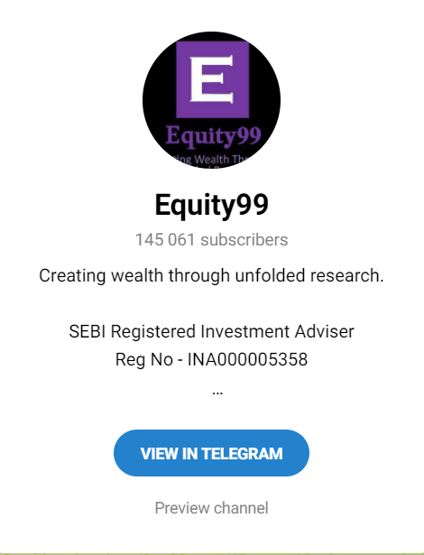 Equity99 - best Stock Market Telegram Channels