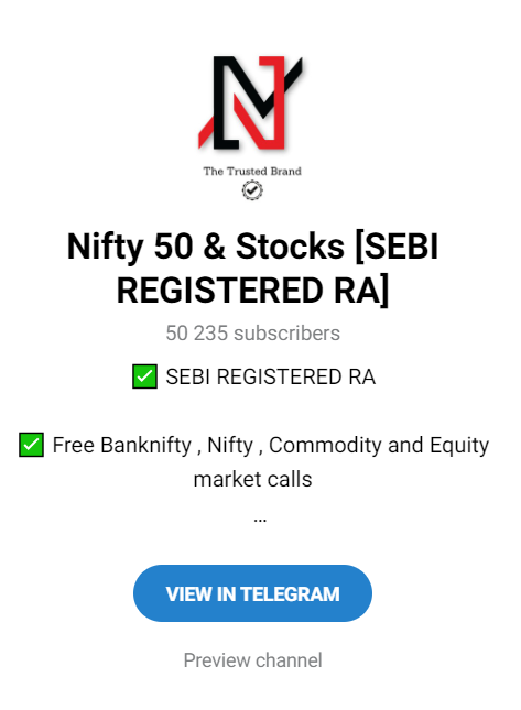 Nifty 50 & Stocks - Stock Market Telegram Channels sebi register