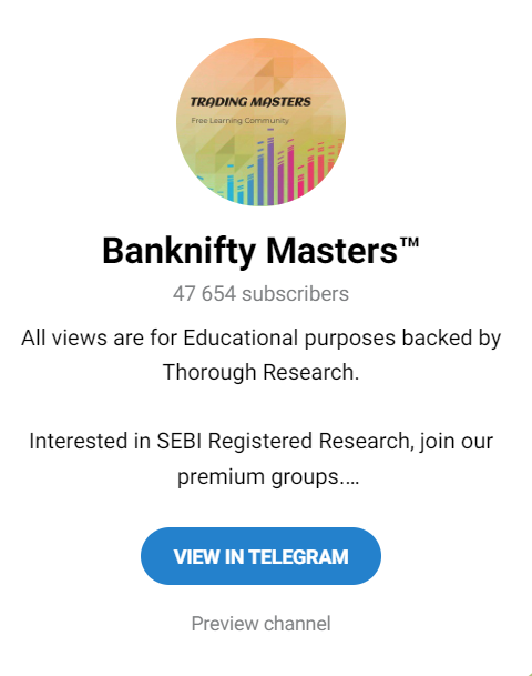 Stock Market Telegram Channels for Banknifty Masters 