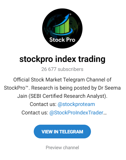 Trending Stock Market Telegram Channels - Stock Pro Index Trading