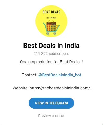 Best Deals in India Telegram Channel