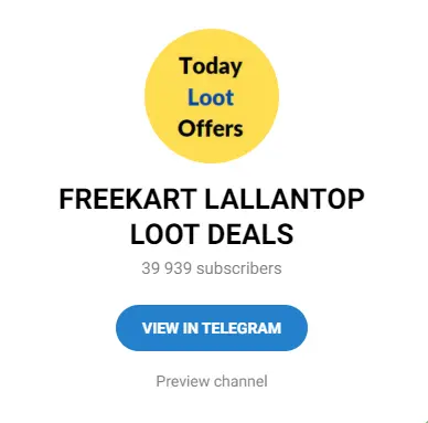 FREEKART LALLANTOP LOOT DEALS Telegram Channel