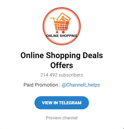 Online Shopping Deals Offers Telegram Channel