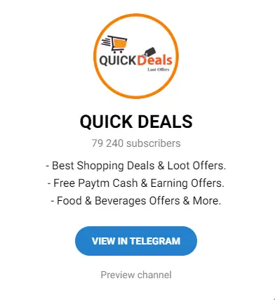 Quick Deals Telegram Channel