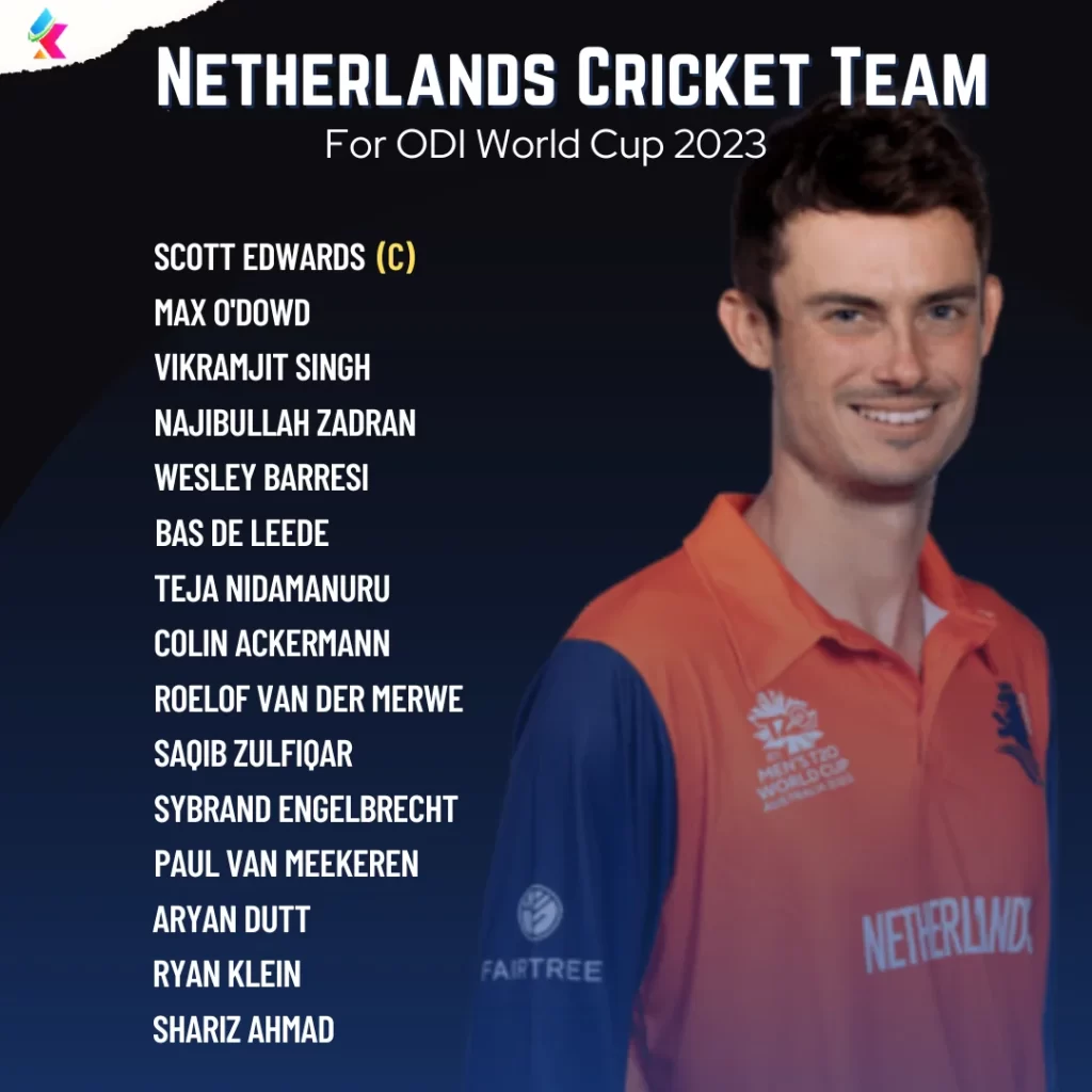 Netherlands National Cricket Team 2023 for odi world cup