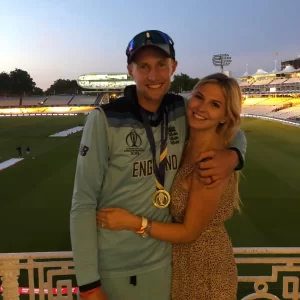 Joe Root with wife