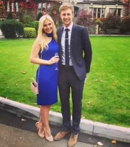 Joe Root with wife