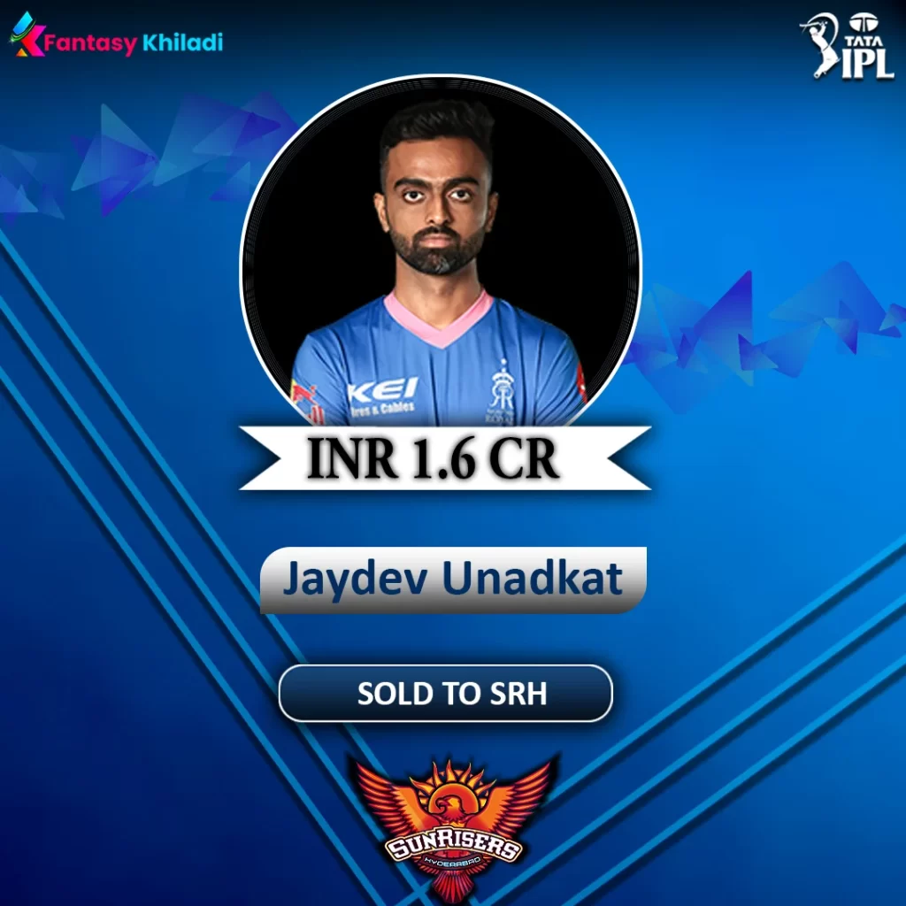 Jaydev Unadkat IPL 2024 Team, Price, Salary, Career Stats & Records