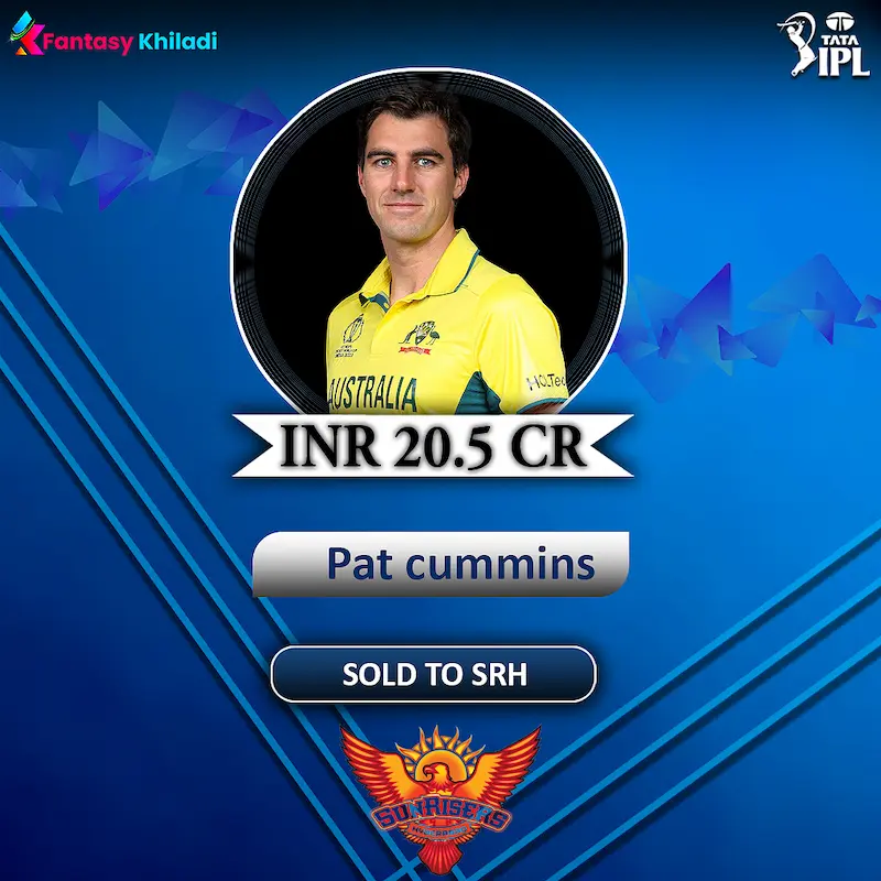 Pat Cummins IPL 2024 Team, Price, Salary, Career Stats & Records - Sold for Rs 20.5 cr to SRH