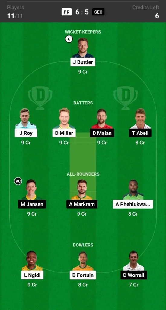 PR vs SUNE Dream11 Team & Prediction Today Match