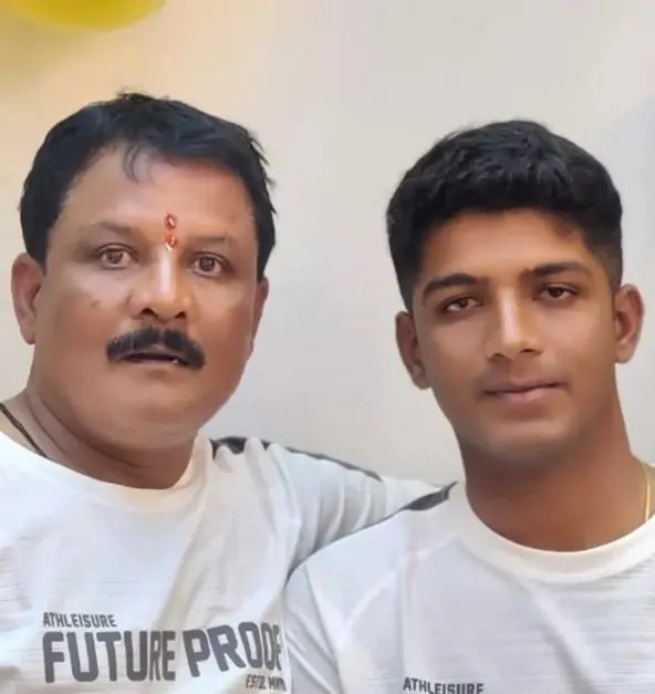 Sachin Dhas with his Father