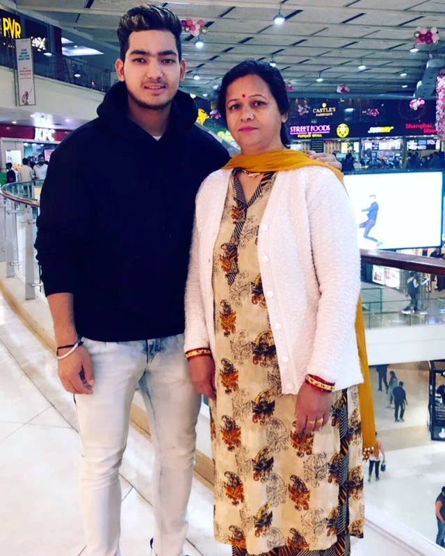 Anuj Rawat with his Mother