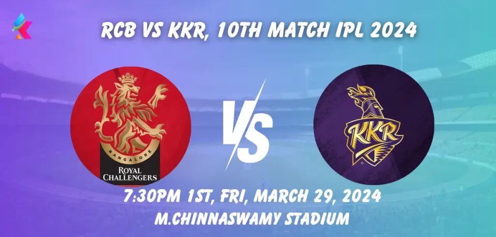 RCB vs KKR Head-to-Head in M. Chinnaswamy Stadium, Bengaluru