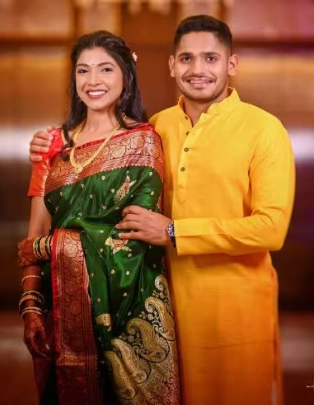 Tushar Deshpande with his wife