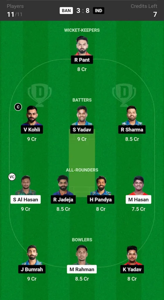 IND vs BAN Dream11 Prediction Today Match: 15th Match, ICC Men's T20 ...