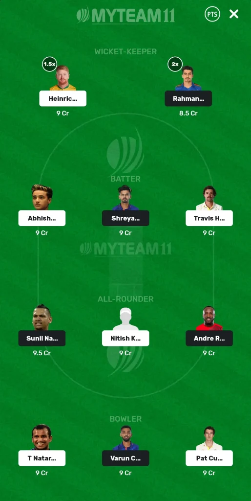 Kolkata vs Hyderabad Myteam11 Prediction Mega League