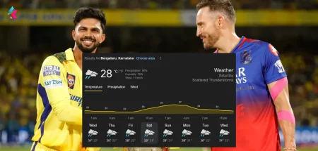 RCB vs CSK Bangalore 18th May Weather