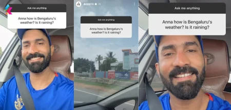 dinesh karthik shared video about bangalore weather today