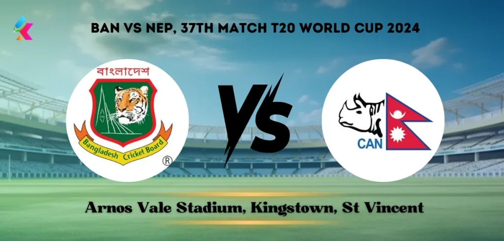 Bangladesh vs Nepal T20 Head-to-Head at Arnos Vale Stadium, Kingstown, St Vincent: Match 37 T20 World Cup 2024