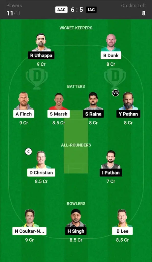 AAC vs IAC Dream11 Prediction Today Match Small League Team