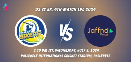 DS vs JK Toss & Match Winner Prediction (100% Sure), Pitch Report, Cricket Betting Tips, Who will win today's match between DS vs JK? – Lanka Premier League, 2024