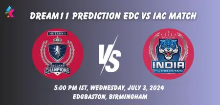 EDC vs IAC Dream11 Team Prediction Today Match: Fantasy Cricket Tips, Playing XI, Pitch Report, Today Dream11 Team Captain And Vice Captain Choices - 1st Match, World Championship of Legends 2024
