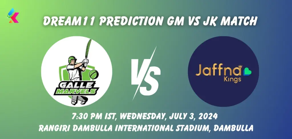 GM vs JK Dream11 Team Prediction Today Match: Fantasy Cricket Tips, Playing XI, Pitch Report, Today Dream11 Team Captain And Vice Captain Choices - 6th Match, Lanka Premier League, 2024