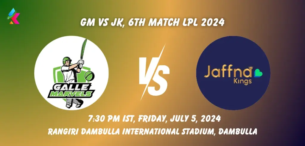 GM vs JK Toss & Match Winner Prediction (100% Sure), Pitch Report, Cricket Betting Tips, Who will win today's match between GM vs JK? – Lanka Premier League, 2024
