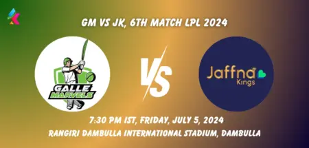 GM vs JK Toss & Match Winner Prediction (100% Sure), Pitch Report, Cricket Betting Tips, Who will win today's match between GM vs JK? – Lanka Premier League, 2024