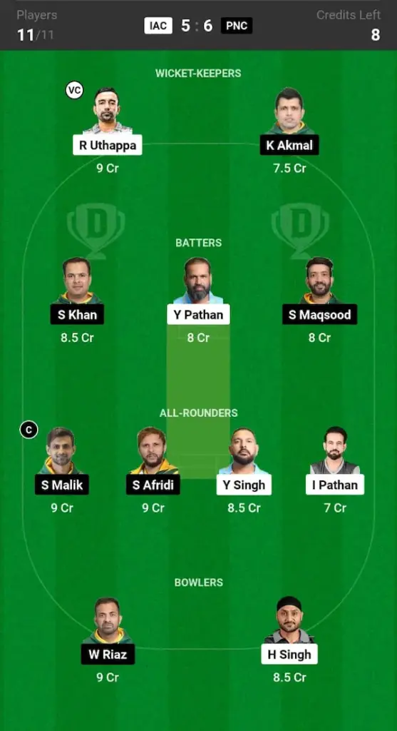 IAC vs PNC Dream11 Prediction Small League Team