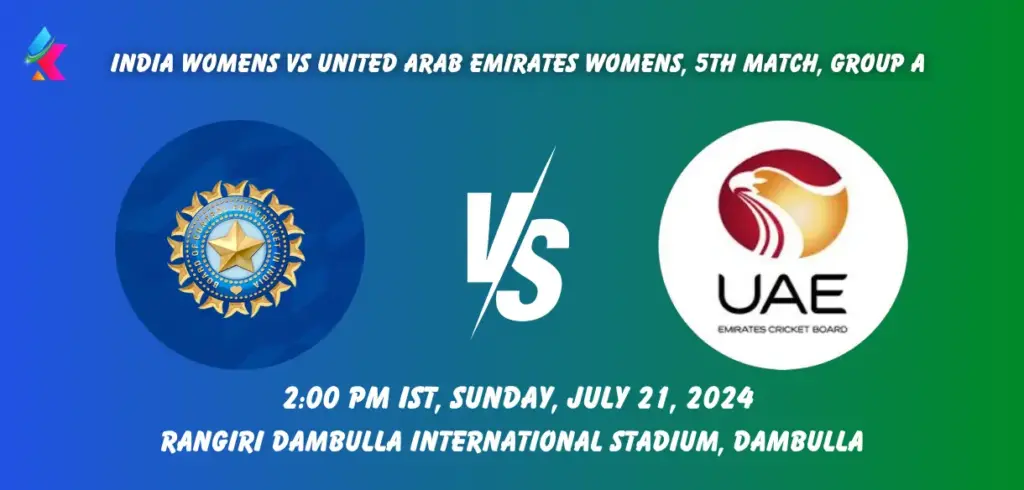 IN W vs UAE W Dream11 Team Prediction Today Match: Fantasy Cricket Tips, Playing XI, Pitch Report, Today Dream11 Team Captain And Vice Captain Choices - 5th Match, Women's Asia Cup, 2024