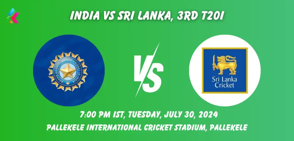 SL vs IND Dream11 Team Prediction Today Match: Fantasy Cricket Tips, Playing XI, Pitch Report, Today Dream11 Team Captain And Vice Captain Choices - 3rd T20I, India Tour of Sri Lanka 2024