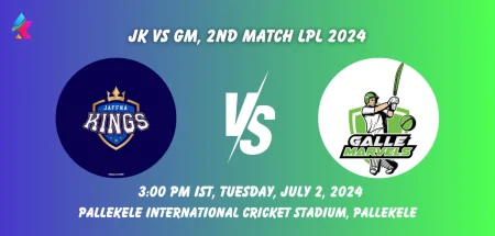 JK vs GM Toss & Match Winner Prediction (100% Sure), Pitch Report, Cricket Betting Tips, Who will win today's match between JK vs GM? – Lanka Premier League, 2024