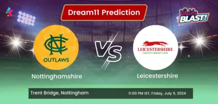 NOT vs LEI Dream11 Prediction Today Match 2024: Fantasy Cricket Tips, Playing XI, Pitch Report, Today Dream11 Team Captain And Vice Captain Choices – 76th Match T20 Blast 2024