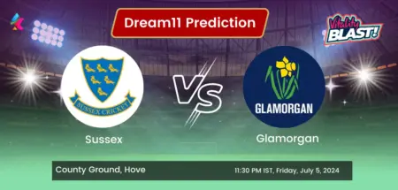 SUS vs GLA Dream11 Prediction Today Match 2024: Fantasy Cricket Tips, Playing XI, Pitch Report, Today Dream11 Team Captain And Vice Captain Choices – 78th Match T20 Blast 2024