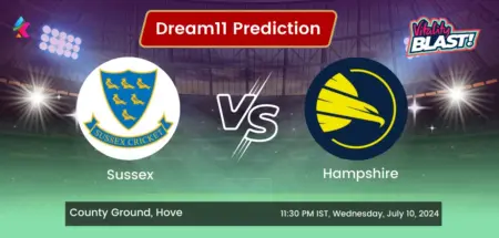 SUS vs HAM Dream11 Prediction Today Match 2024: Fantasy Cricket Tips, Playing XI, Pitch Report, Today Dream11 Team Captain And Vice Captain Choices – 90th Match T20 Blast 2024