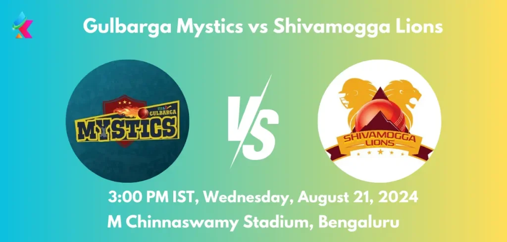 GMY vs SL Dream11 Team Prediction Today Match: Fantasy Cricket Tips, Playing XI, Pitch Report, Today Dream11 Team Captain And Vice Captain Choices - 13th Match, Shriram Capital KSCA Maharaja T20 2024