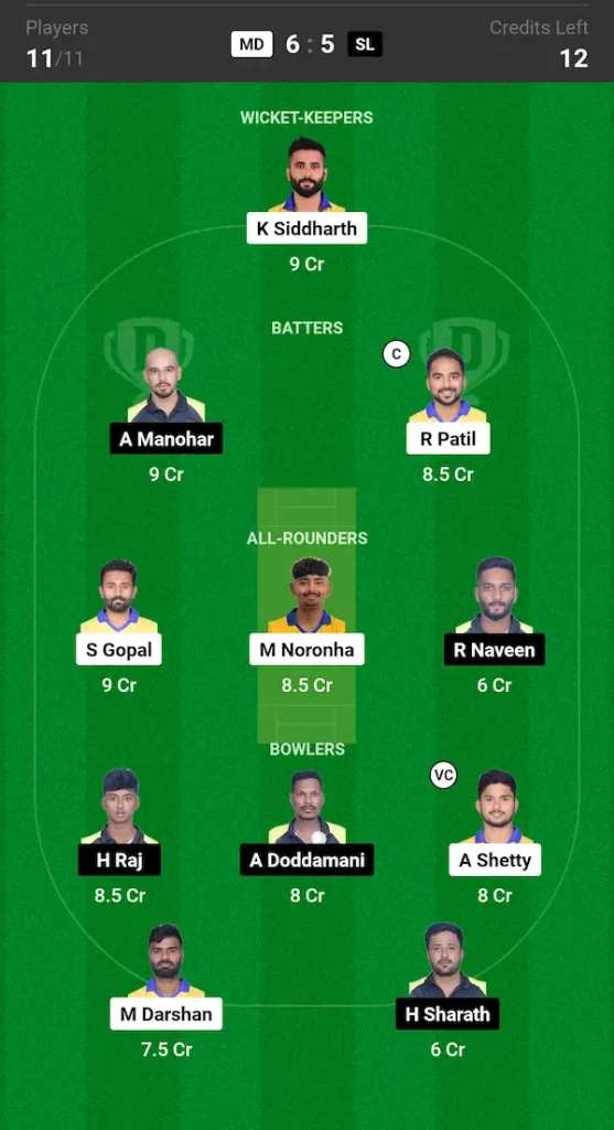 MD vs SL Dream11 Prediction Grand League Team