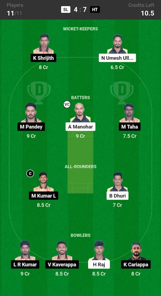 SL vs HT Dream11 Dream11 Prediction Small League Team