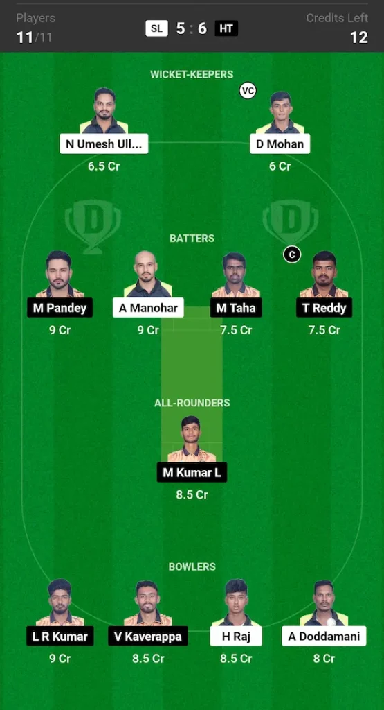 SL vs HT Dream11 Prediction Grand League Team