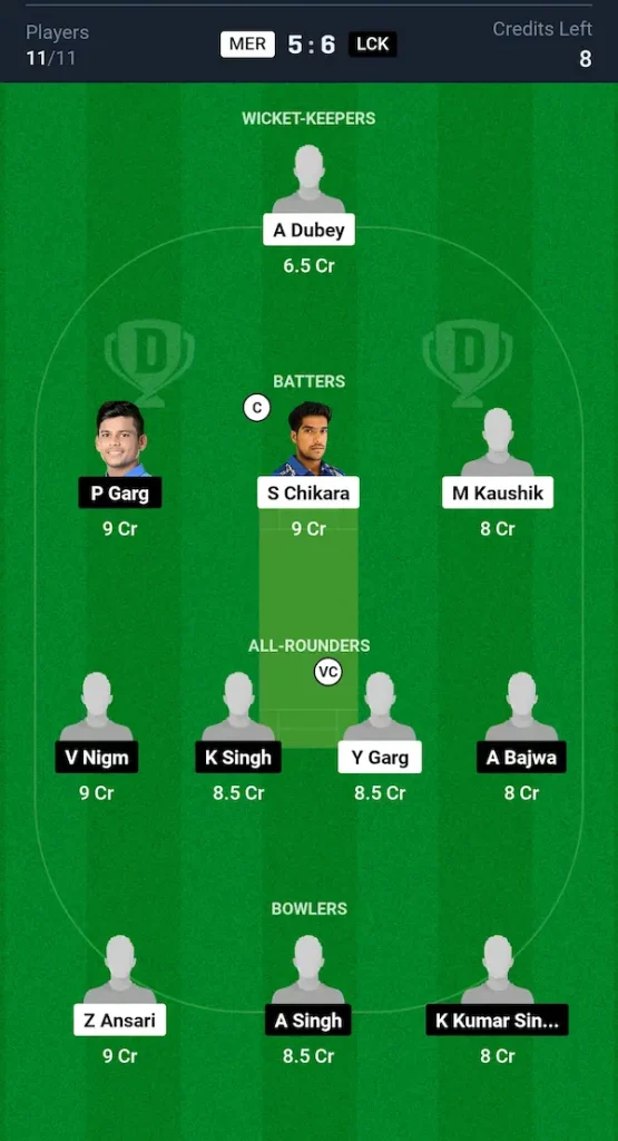 MER vs LCK Dream11 Prediction Small League Team