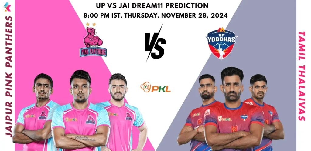 UP vs JAI Kabaddi Dream11 Prediction Today Match 81st Starting 7, Player Stats, Head-to-Head, Captain And Vice Captain Choices for Bengal Warriors vs Gujarat Giants, PKL