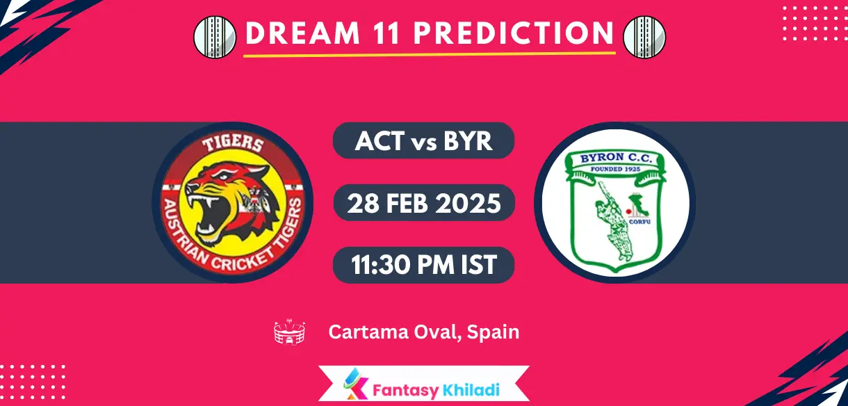 ACT vs BYR Dream11 Prediction Today Match 10th: Playing XI, Fantasy Cricket Tips, Today Dream11 Team Captain And Vice Captain Choices - European T10 Cricket League 2025