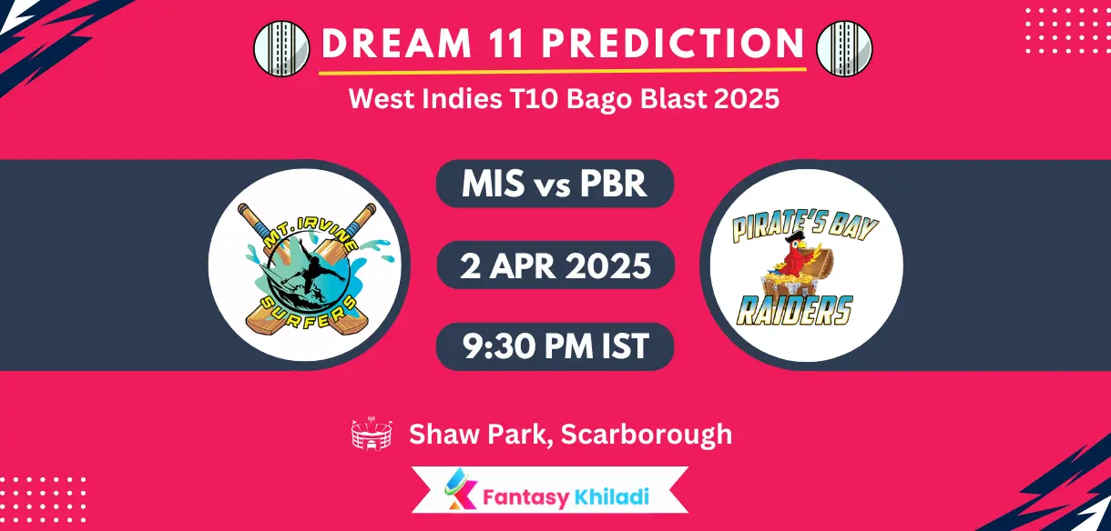 MIS vs PBR Dream11 Prediction, Player Stats: West Indies T10 Bago Blast 2025 Match 23 Playing 11, Pitch Report, Fantasy Cricket Tips