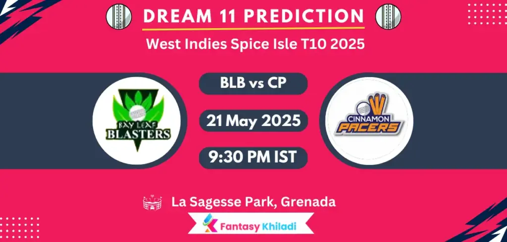 BLB vs CP Dream11 Prediction, Player Stats: West Indies Spice Isle T10 2025 Match 21st, Playing 11, Pitch Report, Fantasy Cricket Tips